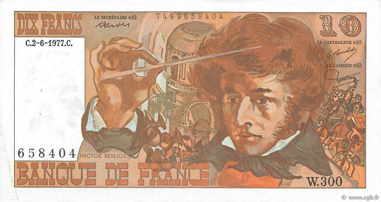 10 Francs BERLIOZ FRANCIA  1977 F.63.22 EBC+