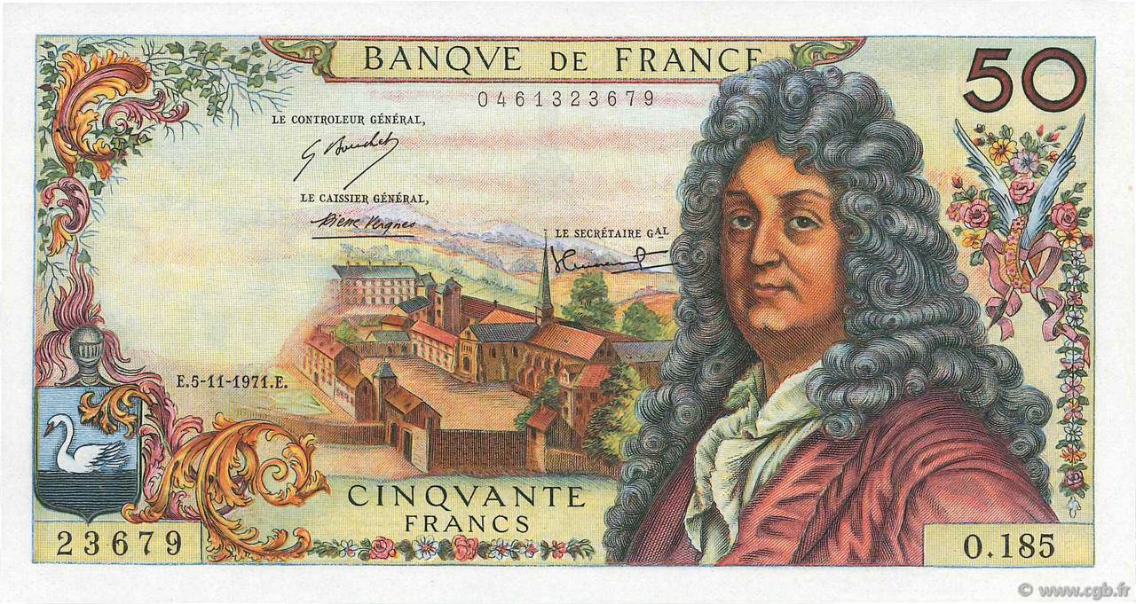 50 Francs RACINE FRANKREICH  1971 F.64.19 fST