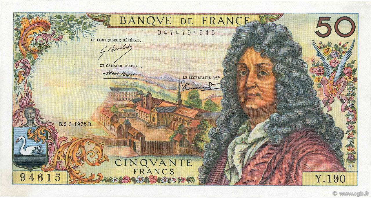 50 Francs RACINE FRANCIA  1972 F.64.20 EBC+