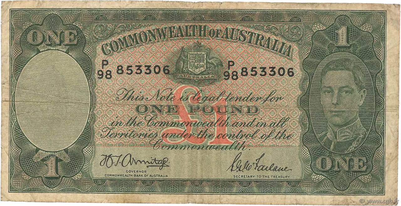 1 Pound AUSTRALIA  1942 P.26b q.MB