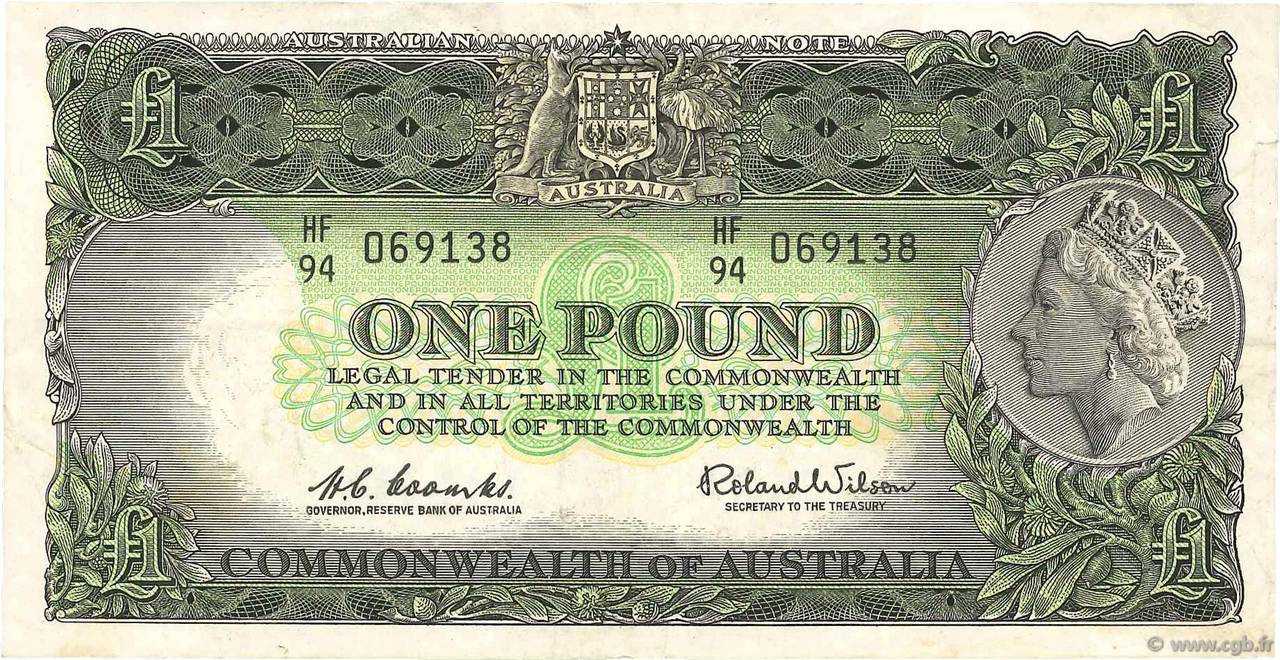 1 Pound AUSTRALIA  1961 P.34a q.BB