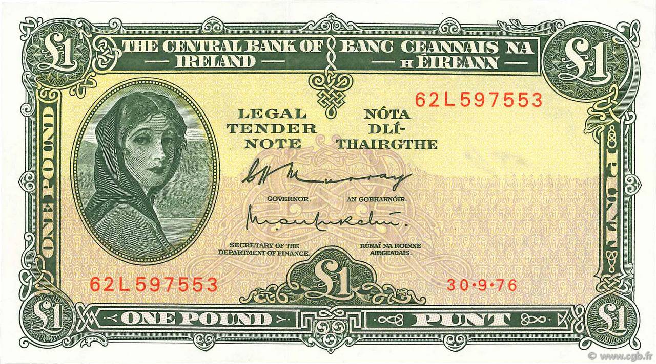 1 Pound IRLANDA  1976 P.064d EBC+