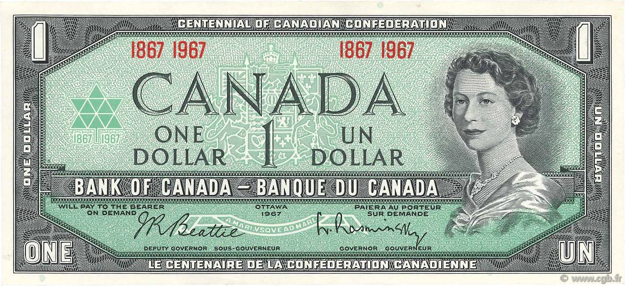 1 Dollar CANADA  1967 P.084a q.FDC
