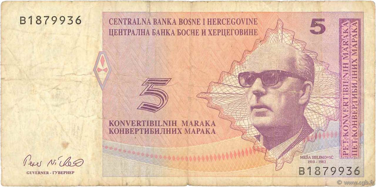 5 Convertible Maraka BOSNIA-HERZEGOVINA  1998 P.061a BC