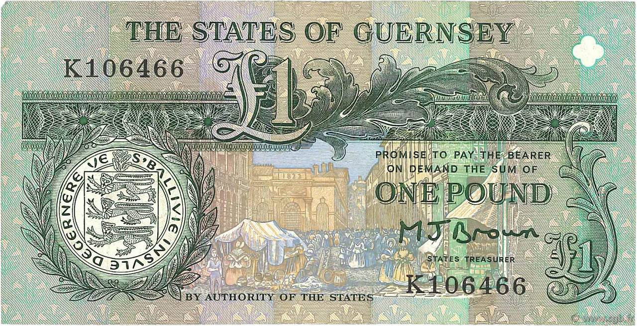 1 Pound GUERNSEY  1991 P.52a MB