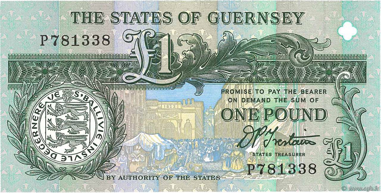 1 Pound GUERNSEY  1991 P.52b UNC