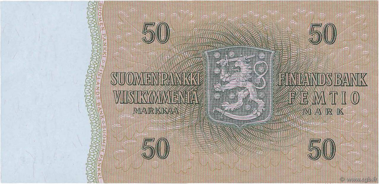 50 Markkaa FINLANDE 1963 P 107a B76 2166 Billets 50-markkaa-finlande-1963-p-107a-b76-2166-billets