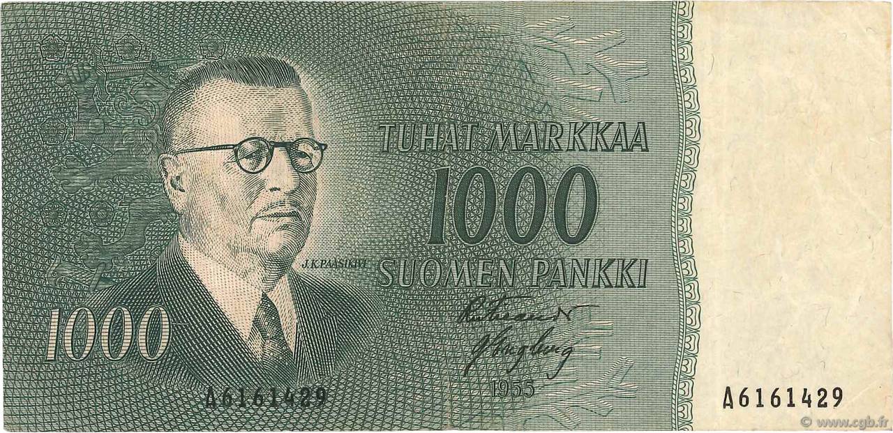1000 Markkaa FINNLAND  1955 P.093a fSS