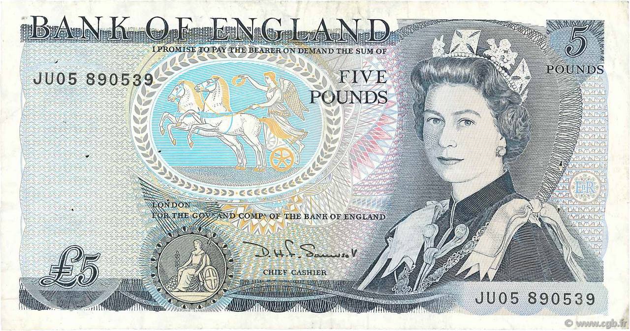 5 Pounds ENGLAND  1980 P.378c fSS