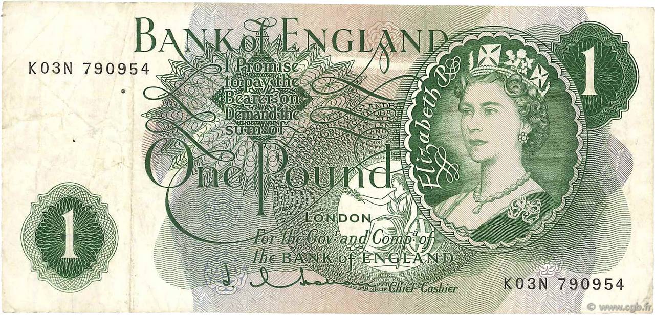 1 Pound ENGLAND  1962 P.374c F