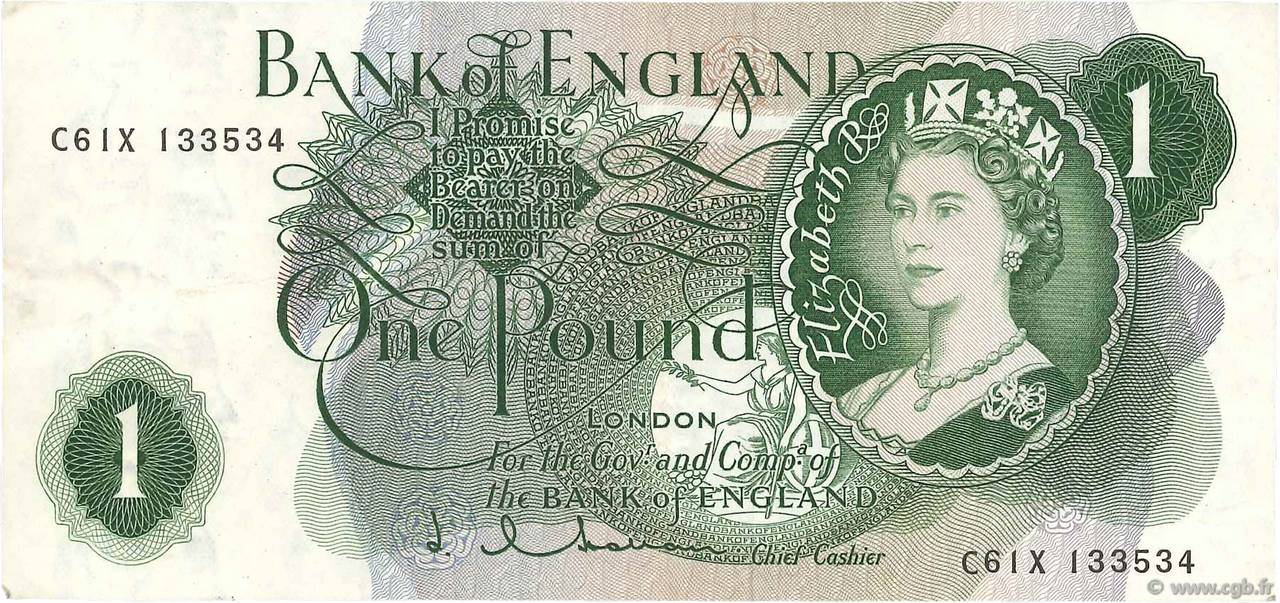1 Pound ENGLAND  1962 P.374c SS
