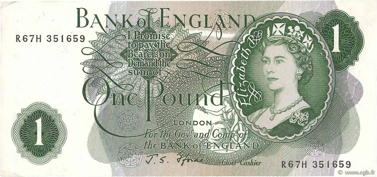 1 Pound ENGLAND  1966 P.374e VF