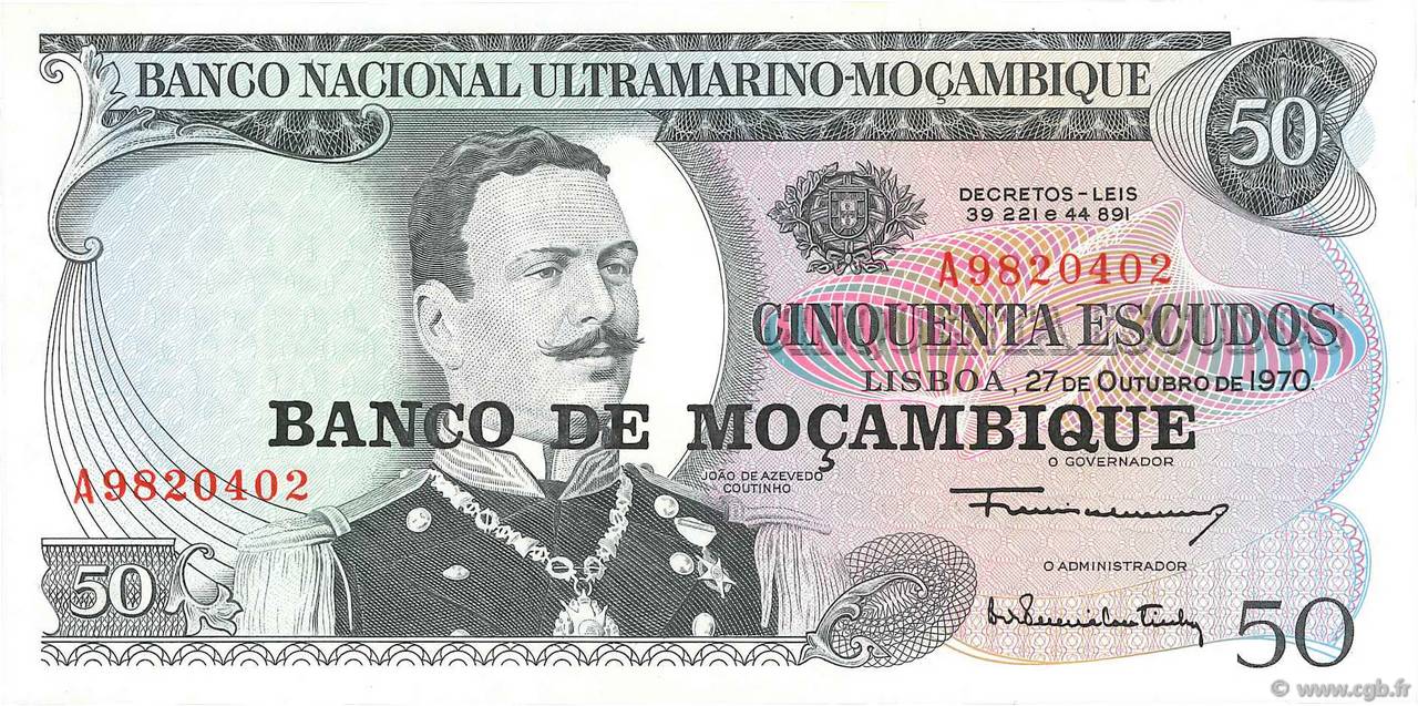 50 Escudos MOZAMBIQUE  1976 P.116 EBC