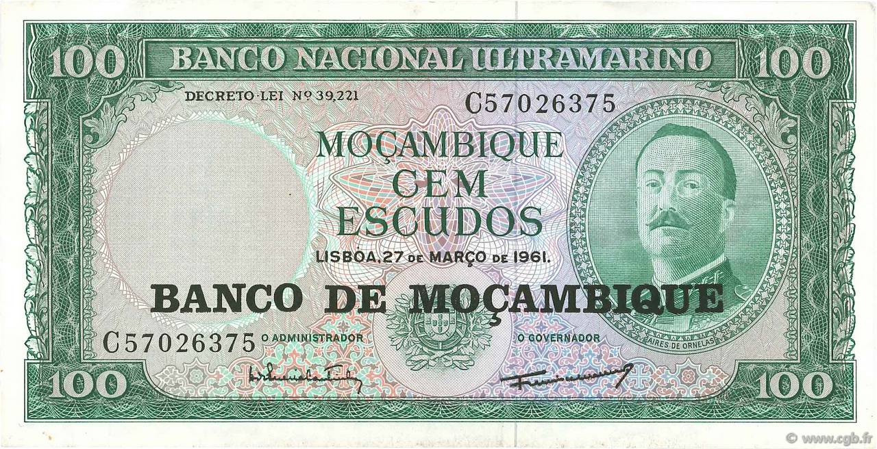 100 Escudos MOZAMBIQUE  1976 P.117a MBC+
