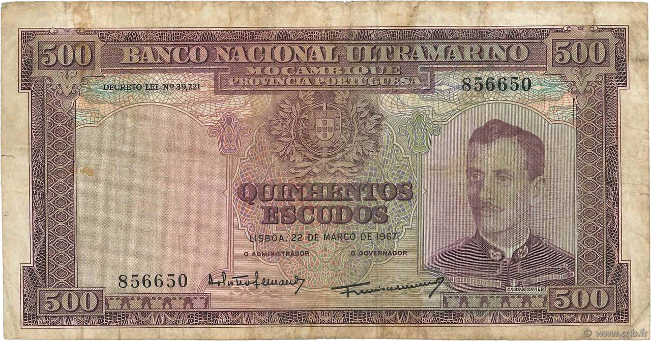 500 Escudos MOZAMBIQUE  1967 P.110a pr.TB