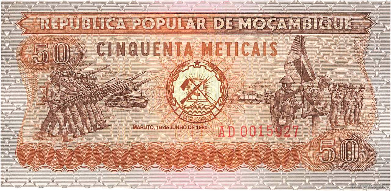 50 Meticais MOZAMBIK  1980 P.125 ST