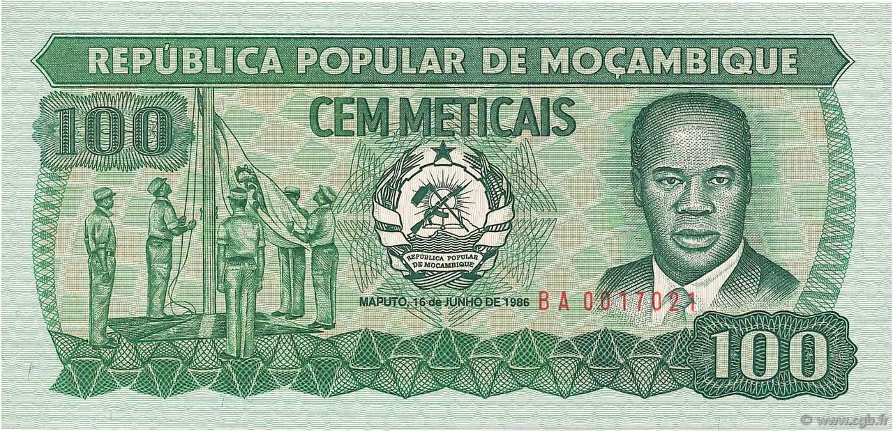 100 Meticais MOZAMBICO  1986 P.130b FDC