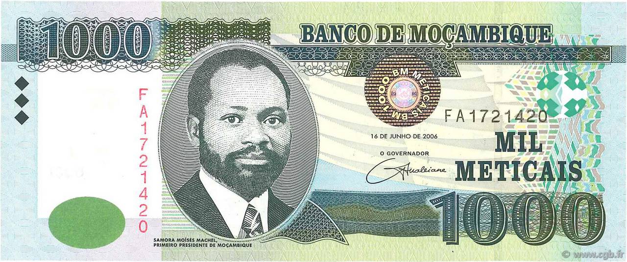 1000 Meticais MOZAMBIQUE  2006 P.148a FDC