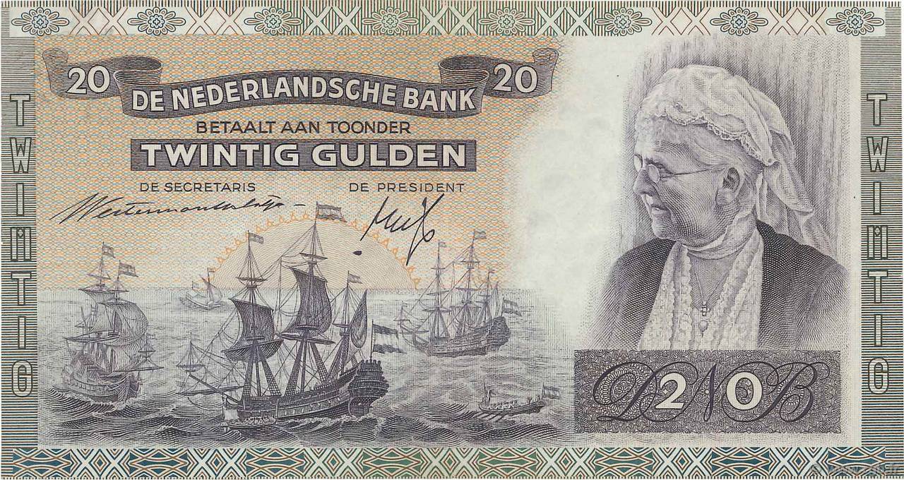 20 Gulden PAESI BASSI  1941 P.054 SPL