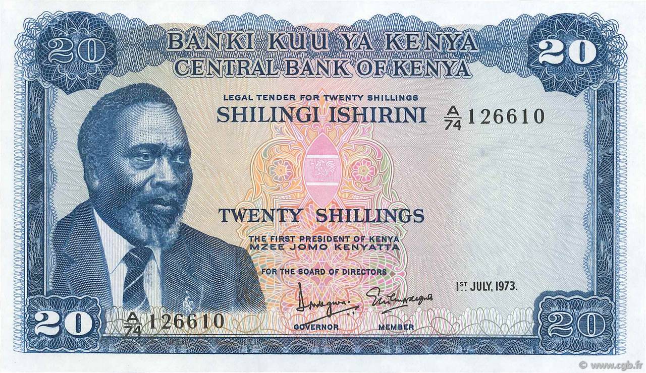 20 Shillings KENYA  1973 P.08d NEUF