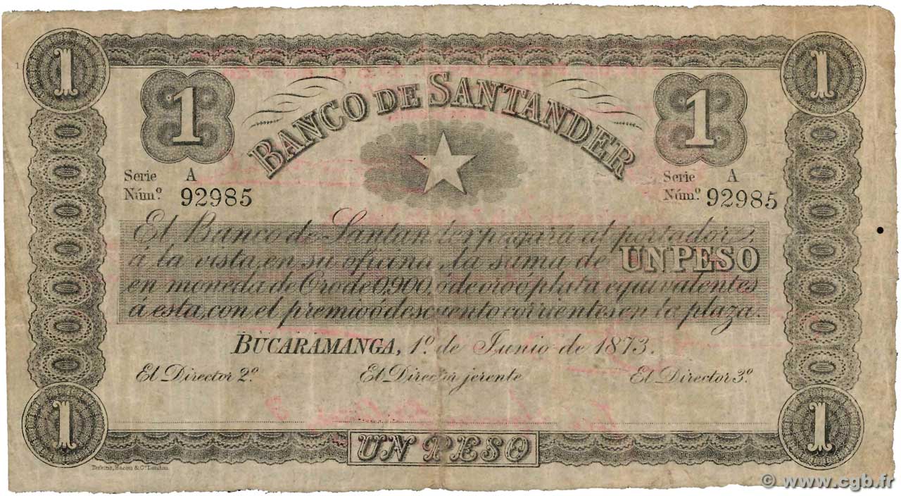 1 Peso COLOMBIA  1900 PS.831c RC+