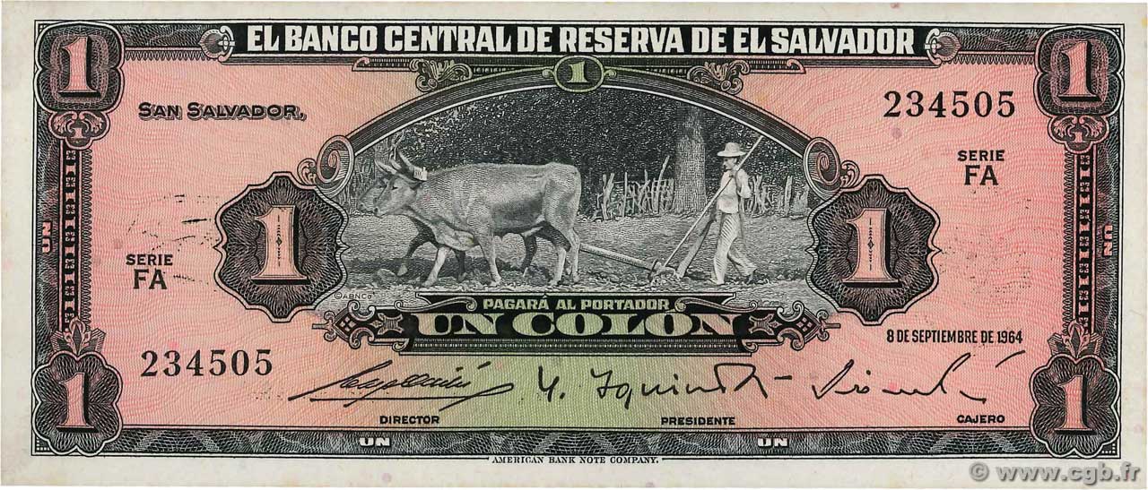 1 Colon EL SALVADOR  1965 P.105a UNC-