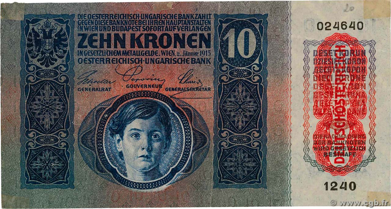 10 Kronen ÖSTERREICH  1919 P.051a SS
