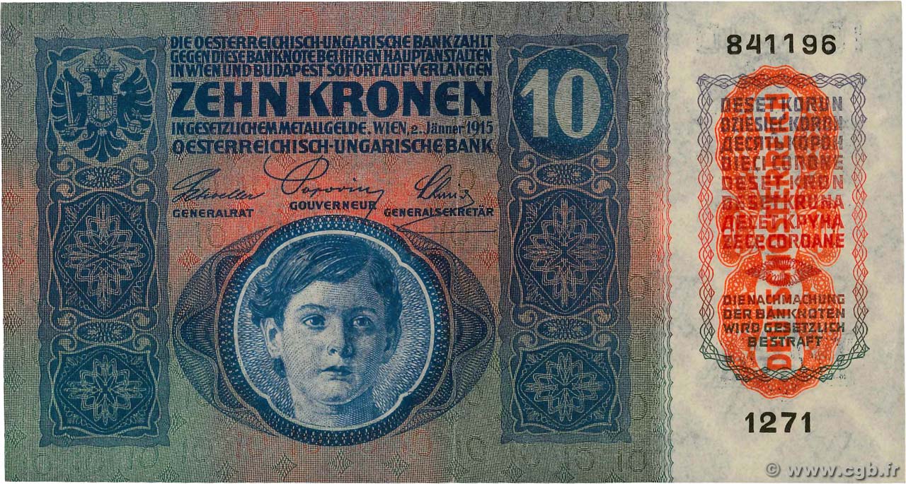 10 Kronen AUSTRIA  1919 P.051a SPL