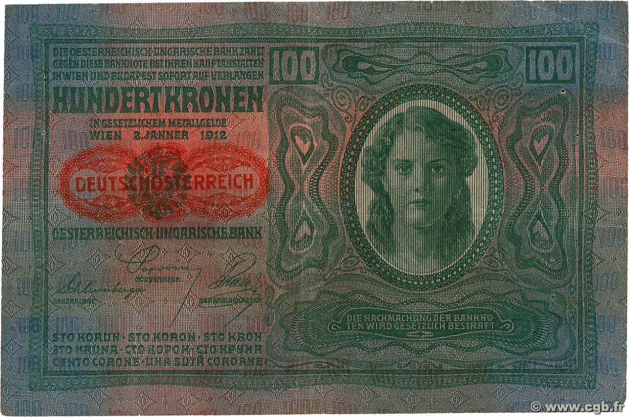 100 Kronen AUSTRIA  1919 P.055a BC+