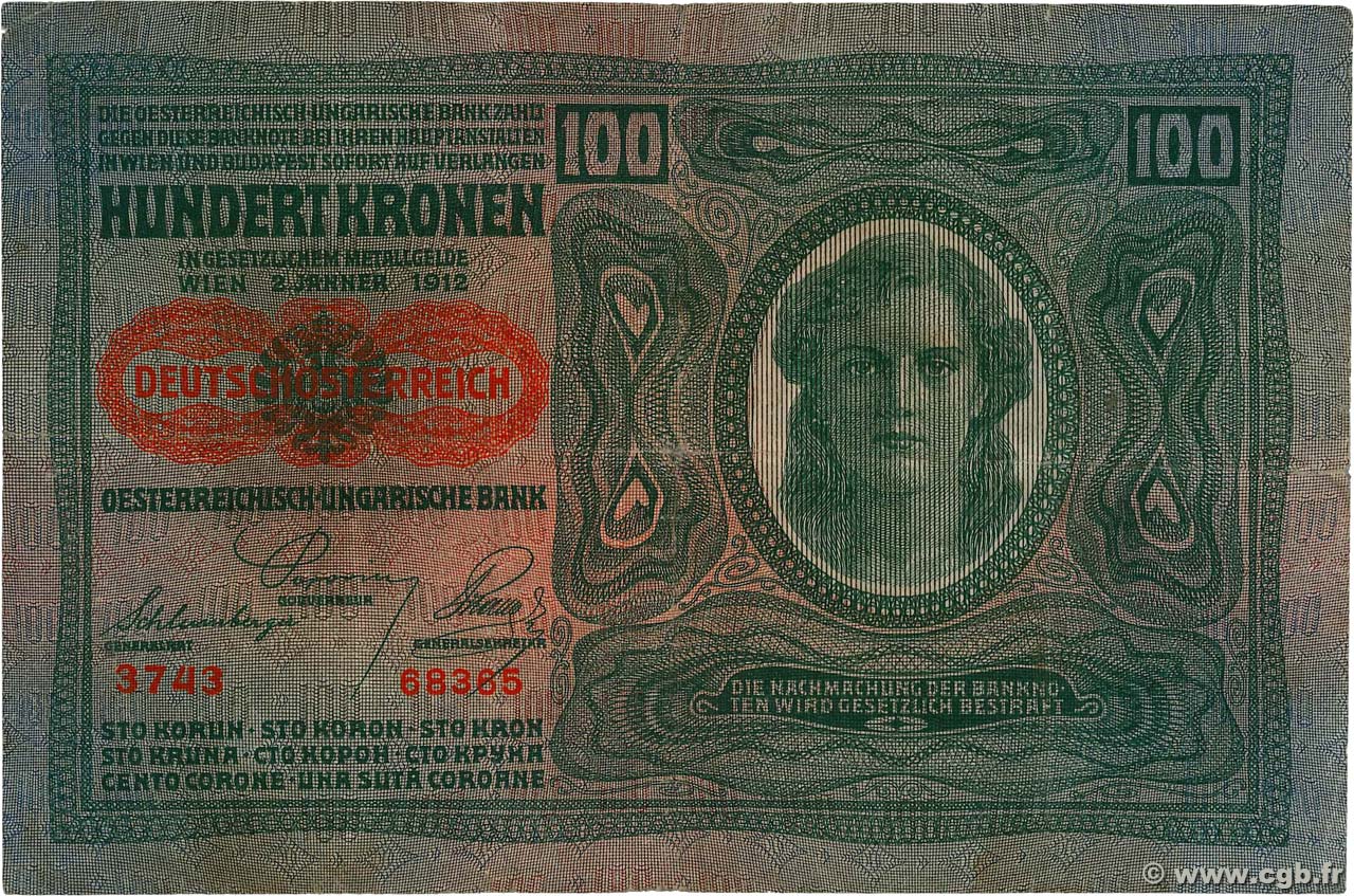 100 Kronen AUSTRIA  1919 P.056 F+