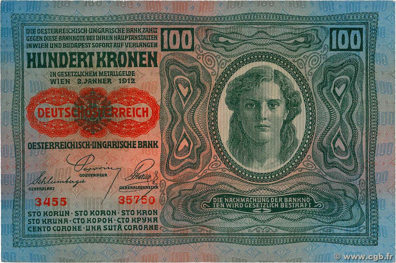 100 Kronen AUTRICHE  1919 P.056 SPL