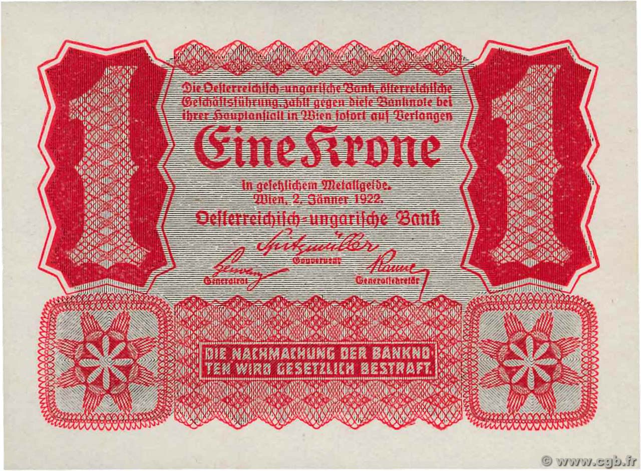 1, 2, 10 et 1000 Kronen AUTRICHE  1922 P.073  NEUF