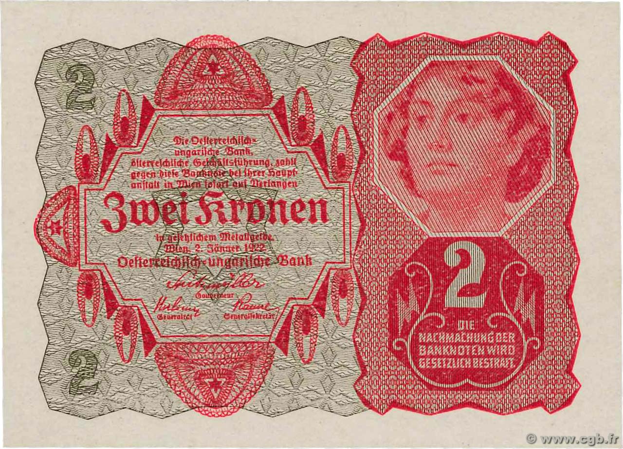 2 Kronen ÖSTERREICH  1922 P.074 ST