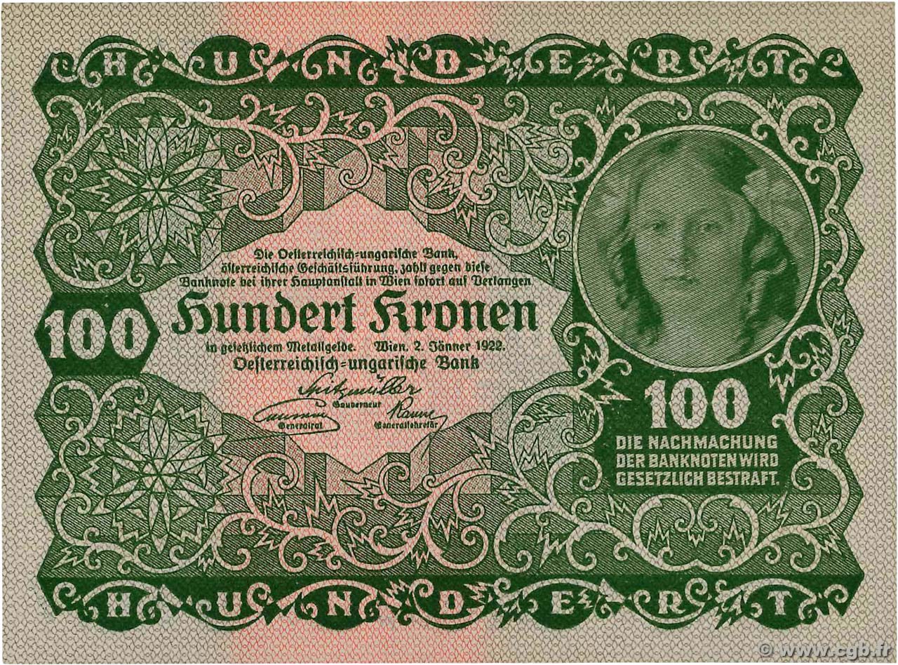 100 Kronen AUSTRIA  1922 P.077 FDC