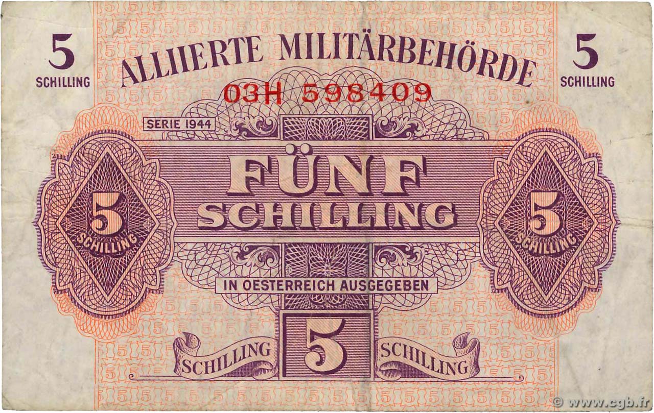 5 Schilling ÖSTERREICH  1944 P.105 S