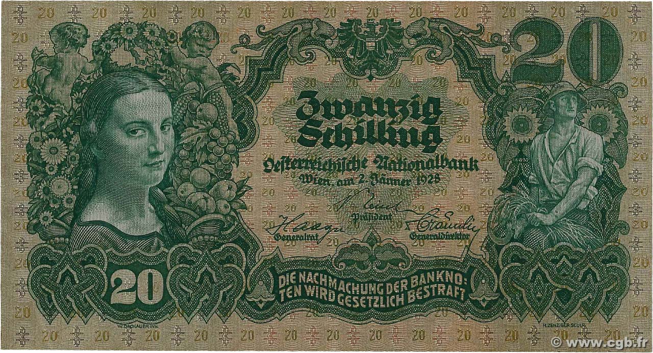 20 Schilling AUSTRIA  1928 P.095 MBC+