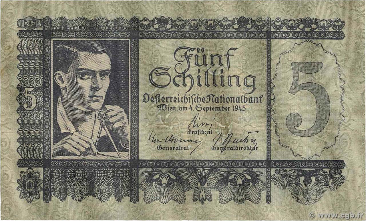 5 Schilling AUTRICHE  1945 P.121 TTB