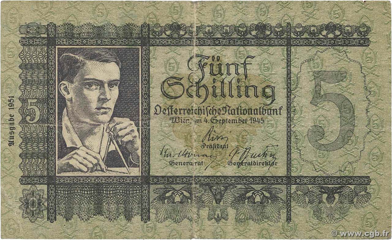 5 Schilling AUSTRIA  1945 P.126 BB