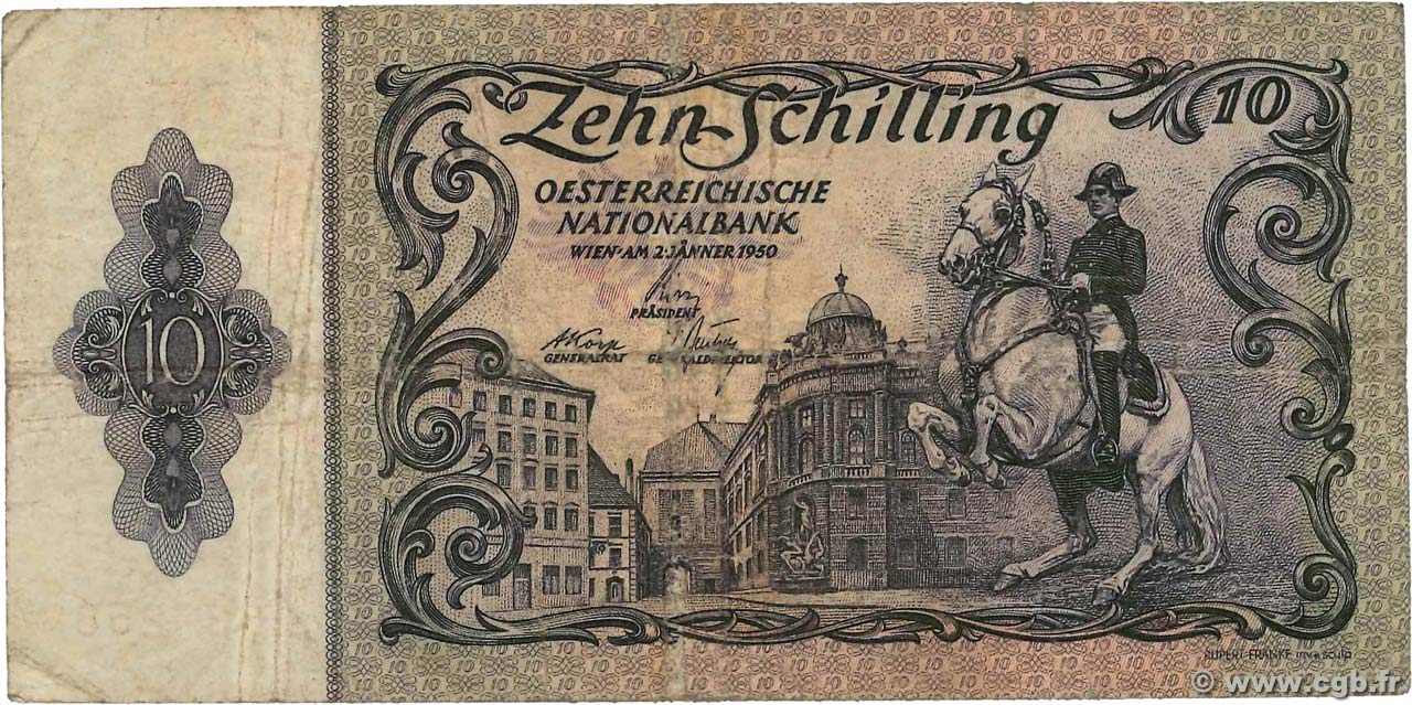 10 Schilling AUSTRIA  1950 P.128 RC