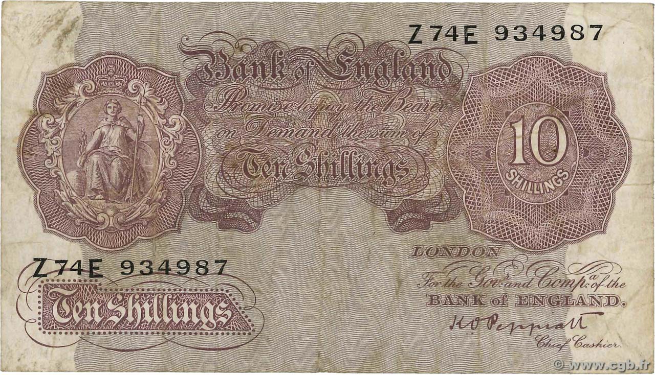 10 Shillings ENGLAND  1940 P.366 F-