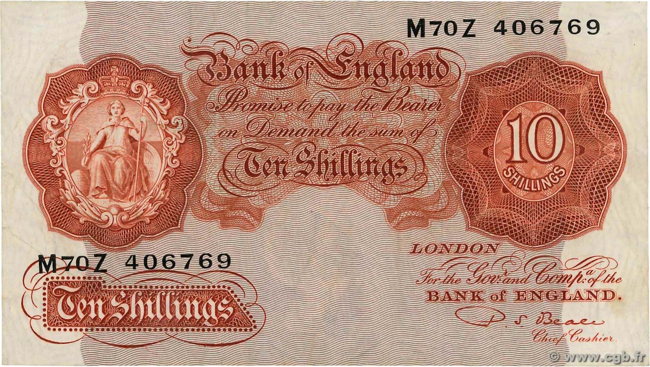 10 Shillings ENGLAND  1948 P.368b VF-