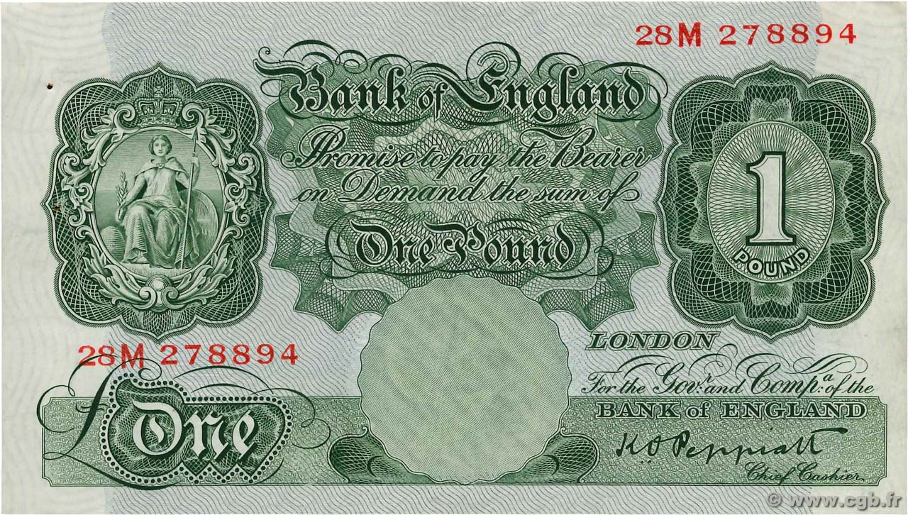 1 Pound ENGLAND  1934 P.363c XF