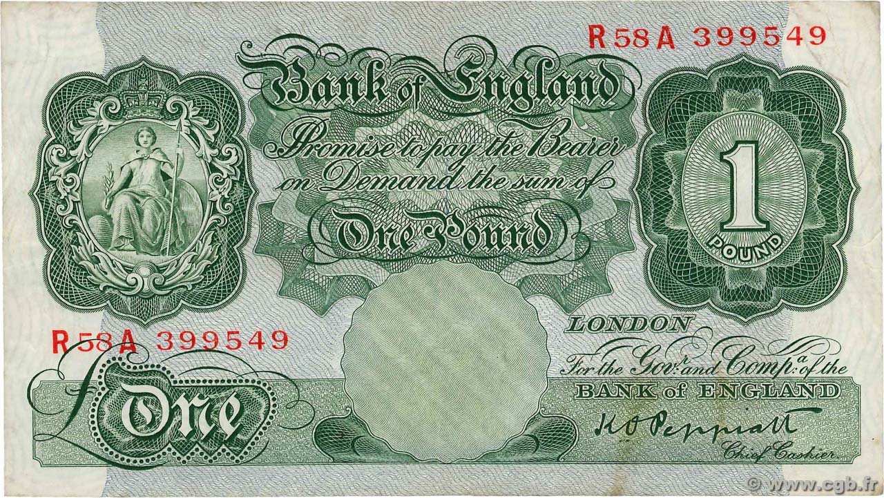 1 Pound ENGLAND  1934 P.363d F - VF