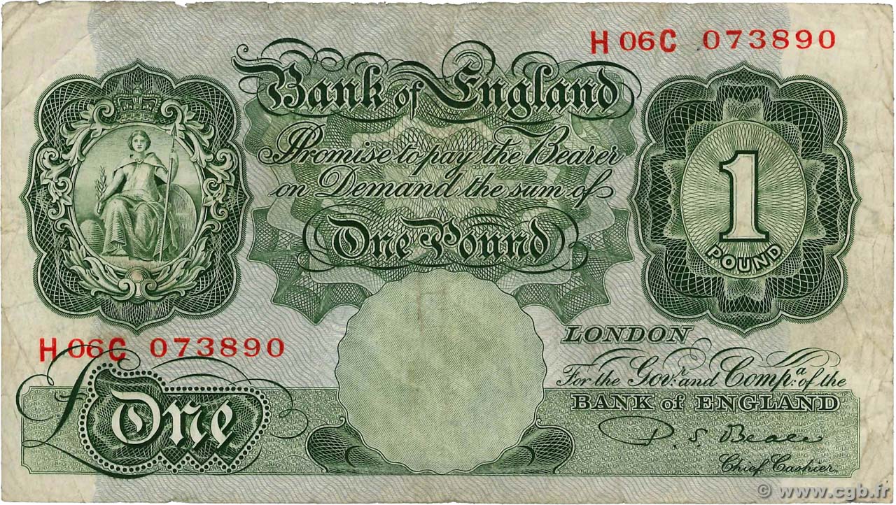 1 Pound ANGLETERRE  1949 P.369b TB