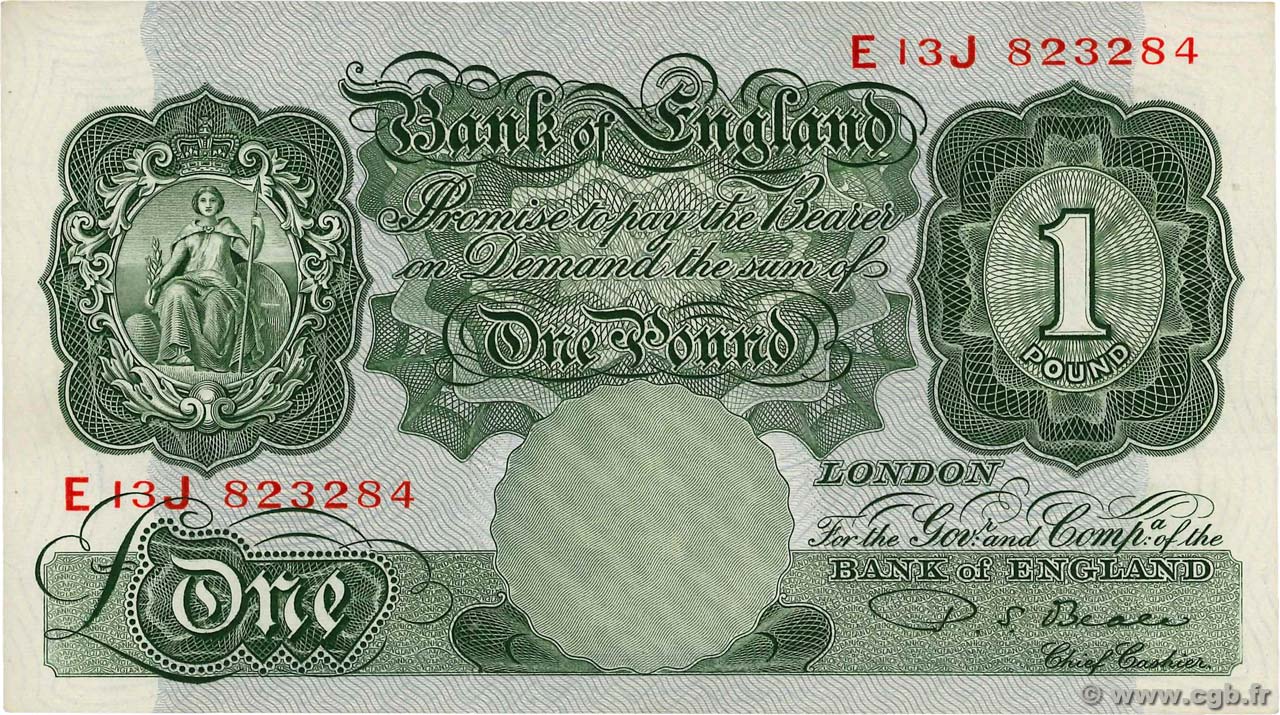 1 Pound ENGLAND  1949 P.369b XF