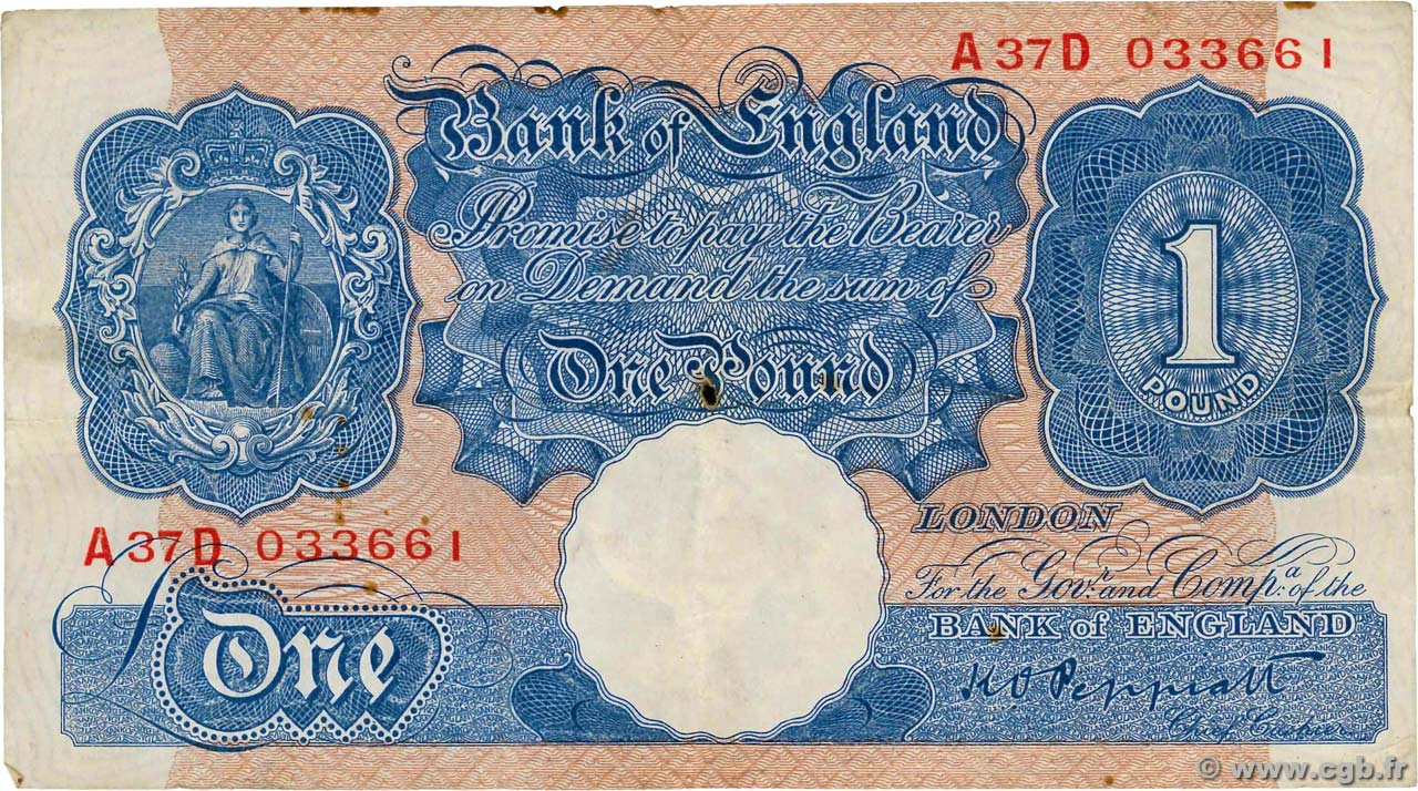 1 Pound ANGLETERRE  1940 P.367a TB