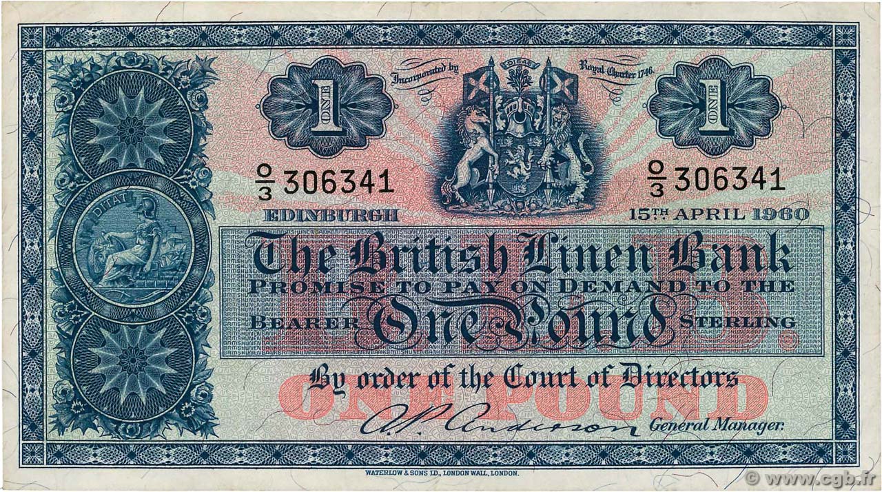 1 Pound SCOTLAND  1960 P.157e VF