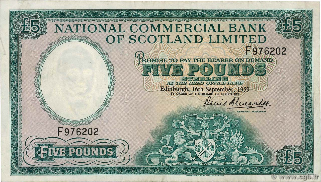 5 Pounds SCOTLAND  1959 P.266 BB