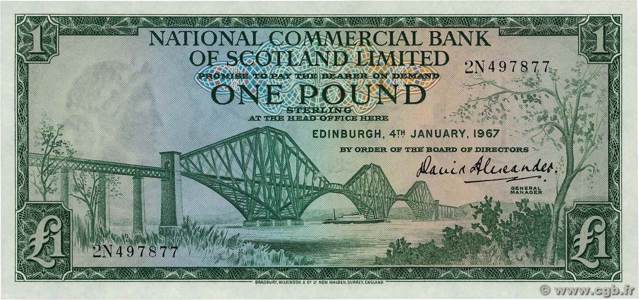 1 Pound SCOTLAND  1967 P.271a UNC