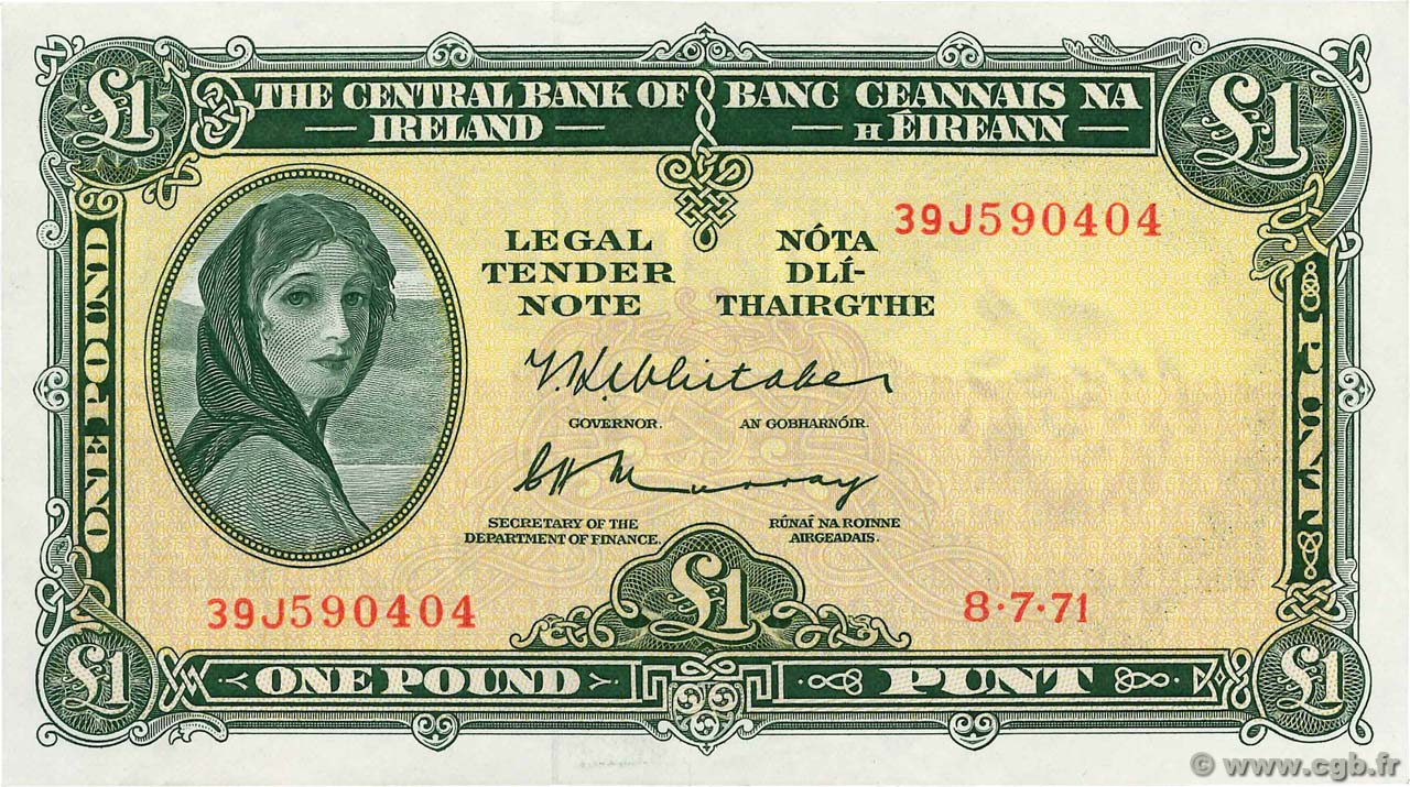 1 Pound IRLANDA  1971 P.064c EBC